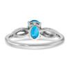 Lex & Lu 14k White Gold Blue Topaz and Diamond Ring LAL3989 - 6 - Lex & Lu