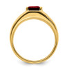 Lex & Lu 14k Yellow Gold Created Ruby & Diamond Men's Ring LAL3994 - 2 - Lex & Lu