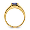 Lex & Lu 14k Yellow Gold Created Sapphire & Diamond Men's Ring LAL3995 - 2 - Lex & Lu