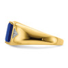Lex & Lu 14k Yellow Gold Created Sapphire & Diamond Men's Ring LAL3995 - 4 - Lex & Lu