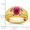 Lex & Lu 14k Yellow Gold Created Ruby & Diamond Men's Ring LAL3997 - 3 - Lex & Lu