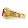 Lex & Lu 14k Yellow Gold Created Ruby & Diamond Men's Ring LAL3997 - 4 - Lex & Lu