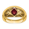 Lex & Lu 14k Yellow Gold Created Ruby & Diamond Men's Ring LAL3997 - 6 - Lex & Lu