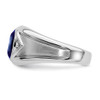Lex & Lu 14k White Gold Created Sapphire & Diamond Men's Ring LAL3998 - 4 - Lex & Lu