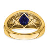 Lex & Lu 14k Yellow Gold Created Sapphire & Diamond Men's Ring LAL3999 - 6 - Lex & Lu