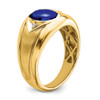 Lex & Lu 14k Yellow Gold Created Sapphire & Diamond Men's Ring LAL3999 - 7 - Lex & Lu