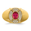 Lex & Lu 14k Yellow Gold Ruby & Diamond Men's Ring LAL4000 - 5 - Lex & Lu