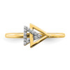 Lex & Lu 14k Yellow Gold Polished Double Triangle Diamond Ring LAL4012 - 4 - Lex & Lu