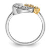 Lex & Lu 14k Two-tone Gold Moon w/3Stars Diamond Ring - 2 - Lex & Lu