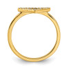 Lex & Lu 14k Yellow Gold Polished Diamond Triangle Ring - 2 - Lex & Lu