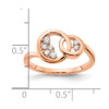 Lex & Lu 14k Rose Gold Polished Diamond Double Circle Ring - 5 - Lex & Lu