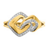 Lex & Lu 14k Yellow Gold Polished Diamond Fancy Shaped Ring - 4 - Lex & Lu