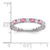 Lex & Lu 14k White Gold Created Pink Sapphire and Diamond Ring LAL4081 - 3 - Lex & Lu