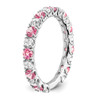 Lex & Lu 14k White Gold Created Pink Sapphire and Diamond Ring LAL4081 - 7 - Lex & Lu