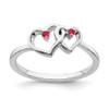 Lex & Lu 14k White Gold Ruby Double Heart Ring - Lex & Lu