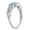 Lex & Lu 14k White Gold Blue Topaz and Diamond Ring LAL4088 - 7 - Lex & Lu