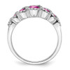 Lex & Lu 14k White Gold Created Pink Sapphire and Diamond Ring LAL4089 - 2 - Lex & Lu