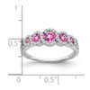 Lex & Lu 14k White Gold Created Pink Sapphire and Diamond Ring LAL4089 - 3 - Lex & Lu