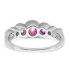 Lex & Lu 14k White Gold Created Pink Sapphire and Diamond Ring LAL4089 - 6 - Lex & Lu