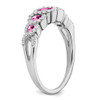 Lex & Lu 14k White Gold Created Pink Sapphire and Diamond Ring LAL4089 - 7 - Lex & Lu