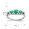 Lex & Lu 14k White Gold Created Emerald and Diamond Ring LAL4090 - 3 - Lex & Lu