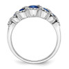 Lex & Lu 14k White Gold Created Sapphire and Diamond Ring LAL4092 - 2 - Lex & Lu