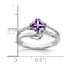 Lex & Lu 14k White Gold Amethyst and Diamond Ring LAL4093 - 3 - Lex & Lu