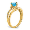 Lex & Lu 14k Yellow Gold Blue Topaz and Diamond Ring LAL4096 - 7 - Lex & Lu