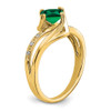 Lex & Lu 14k Yellow Gold Created Emerald and Diamond Ring LAL4100 - 7 - Lex & Lu