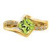 Lex & Lu 14k Yellow Gold Peridot and Diamond Ring LAL4102 - 5 - Lex & Lu