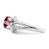 Lex & Lu 14k White Gold Created Ruby and Diamond Ring LAL4103 - 4 - Lex & Lu