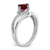 Lex & Lu 14k White Gold Created Ruby and Diamond Ring LAL4103 - 7 - Lex & Lu