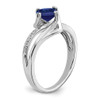 Lex & Lu 14k White Gold Created Sapphire and Diamond Ring LAL4105 - 7 - Lex & Lu