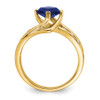 Lex & Lu 14k Yellow Gold Created Sapphire and Diamond Ring LAL4106 - 2 - Lex & Lu