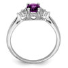 Lex & Lu 14k White Gold Amethyst and Diamond Ring LAL4107 - 2 - Lex & Lu