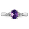 Lex & Lu 14k White Gold Amethyst and Diamond Ring LAL4107 - 5 - Lex & Lu