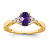 Lex & Lu 14k Yellow Gold Amethyst and Diamond Ring LAL4108 - Lex & Lu