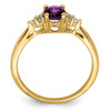 Lex & Lu 14k Yellow Gold Amethyst and Diamond Ring LAL4108 - 2 - Lex & Lu