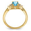 Lex & Lu 14k Yellow Gold Blue Topaz and Diamond Ring LAL4110 - 2 - Lex & Lu