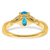 Lex & Lu 14k Yellow Gold Blue Topaz and Diamond Ring LAL4110 - 6 - Lex & Lu