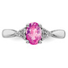 Lex & Lu 14k White Gold Created Pink Sapphire and Diamond Ring LAL4111 - 5 - Lex & Lu