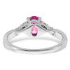 Lex & Lu 14k White Gold Created Pink Sapphire and Diamond Ring LAL4111 - 6 - Lex & Lu