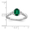 Lex & Lu 14k White Gold Created Emerald and Diamond Ring LAL4112 - 3 - Lex & Lu