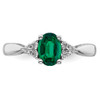 Lex & Lu 14k White Gold Created Emerald and Diamond Ring LAL4112 - 5 - Lex & Lu