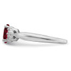 Lex & Lu 14k White Gold Created Ruby and Diamond Ring LAL4115 - 4 - Lex & Lu