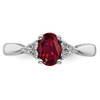 Lex & Lu 14k White Gold Created Ruby and Diamond Ring LAL4115 - 5 - Lex & Lu