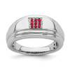 Lex & Lu 14k White Gold Ruby Men's Ring - Lex & Lu