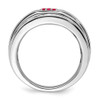 Lex & Lu 14k White Gold Ruby Men's Ring - 2 - Lex & Lu