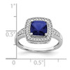 Lex & Lu 14k White Gold Created Sapphire and Diamond Ring LAL4125 - 3 - Lex & Lu