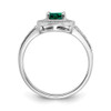 Lex & Lu 14k White Gold Created Emerald and Diamond Ring LAL4126 - 2 - Lex & Lu